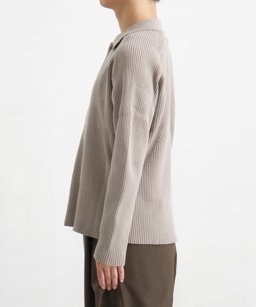 CONZ（コンズ）の「RIBBED SHIRT CARDIGAN（カーディガン/ボレロ・メンズ・ブラック/ベージュ・2/1/3）」の4枚目の写真