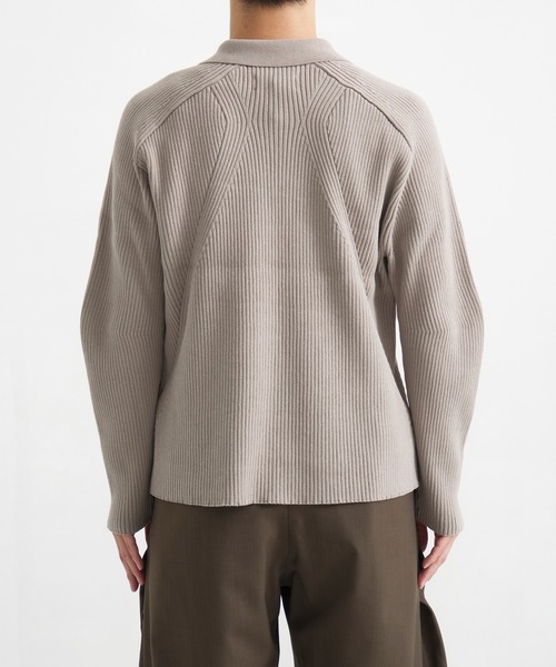 CONZ（コンズ）の「RIBBED SHIRT CARDIGAN（カーディガン/ボレロ・メンズ・ブラック/ベージュ・2/1/3）」の5枚目の写真
