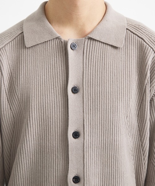 CONZ（コンズ）の「RIBBED SHIRT CARDIGAN（カーディガン/ボレロ・メンズ・ブラック/ベージュ・2/1/3）」の6枚目の写真