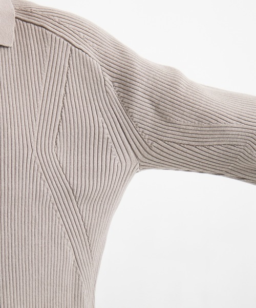 CONZ（コンズ）の「RIBBED SHIRT CARDIGAN（カーディガン/ボレロ・メンズ・ブラック/ベージュ・2/1/3）」の7枚目の写真
