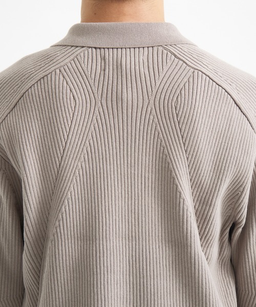 CONZ（コンズ）の「RIBBED SHIRT CARDIGAN（カーディガン/ボレロ・メンズ・ブラック/ベージュ・2/1/3）」の8枚目の写真