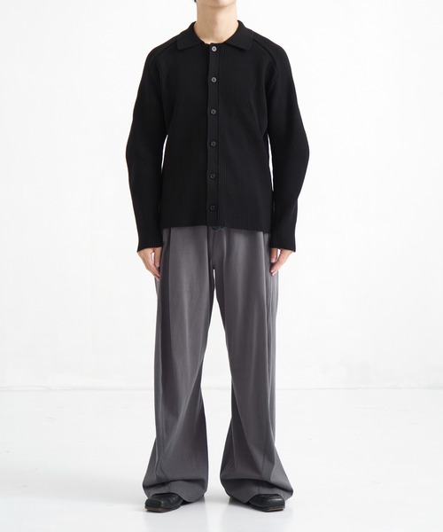 CONZ（コンズ）の「RIBBED SHIRT CARDIGAN（カーディガン/ボレロ・メンズ・ブラック/ベージュ・2/1/3）」の13枚目の写真