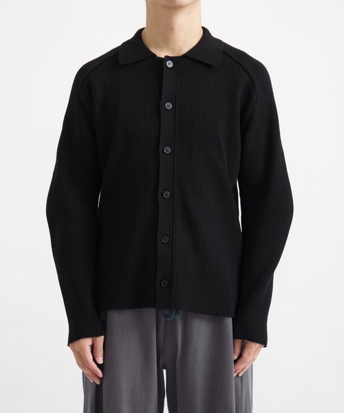 CONZ（コンズ）の「RIBBED SHIRT CARDIGAN（カーディガン/ボレロ・メンズ・ブラック/ベージュ・2/1/3）」の14枚目の写真