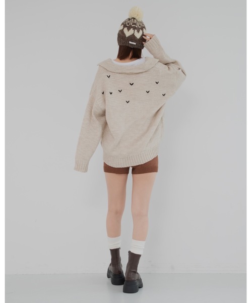 JUMELLE(ジュメロ)の「スラブルーズニット(ニット/セーター・レディース・ベージュ/グレー・FREE)」の3枚目の写真