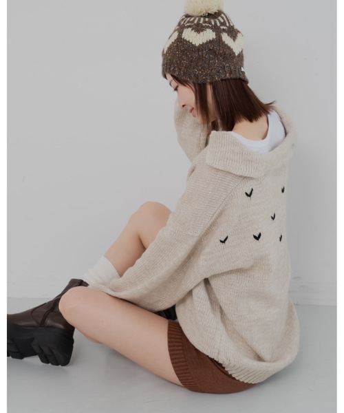 JUMELLE(ジュメロ)の「スラブルーズニット(ニット/セーター・レディース・ベージュ/グレー・FREE)」の15枚目の写真