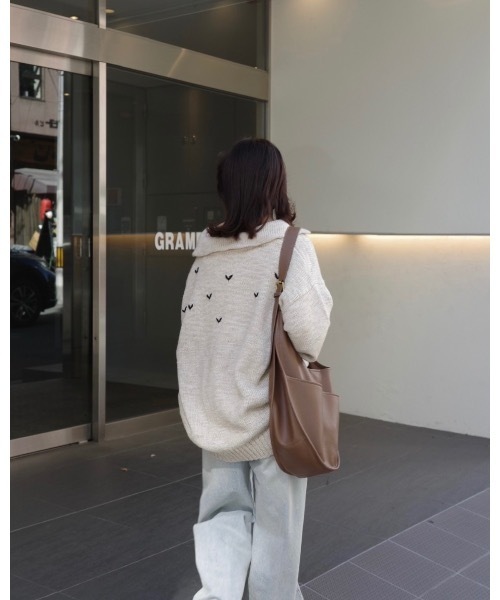 JUMELLE(ジュメロ)の「スラブルーズニット(ニット/セーター・レディース・ベージュ/グレー・FREE)」の20枚目の写真