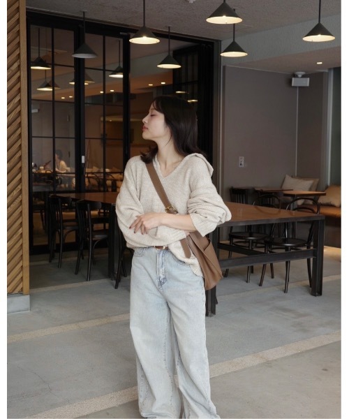 JUMELLE(ジュメロ)の「スラブルーズニット(ニット/セーター・レディース・ベージュ/グレー・FREE)」の22枚目の写真