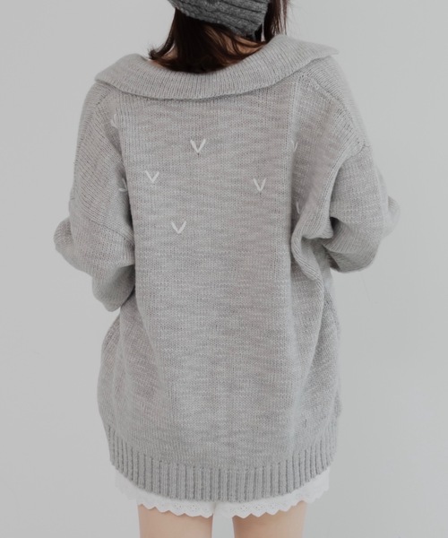 JUMELLE(ジュメロ)の「スラブルーズニット(ニット/セーター・レディース・ベージュ/グレー・FREE)」の10枚目の写真