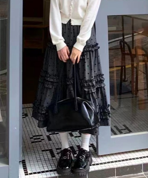 Achic（アシック）の「フリルペチスカート（スカート・レディース・ダークグレー・M）」の7枚目の写真