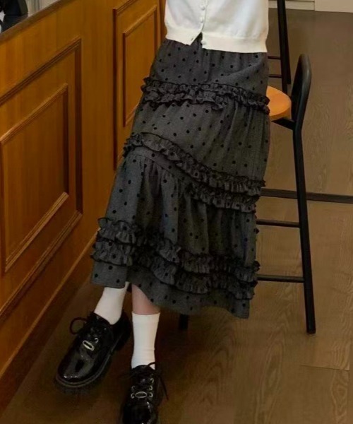 Achic（アシック）の「フリルペチスカート（スカート・レディース・ダークグレー・M）」の8枚目の写真