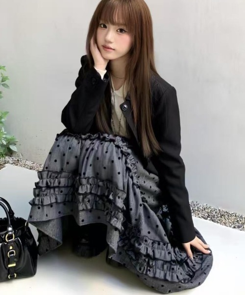 Achic（アシック）の「フリルペチスカート（スカート・レディース・ダークグレー・M）」の12枚目の写真