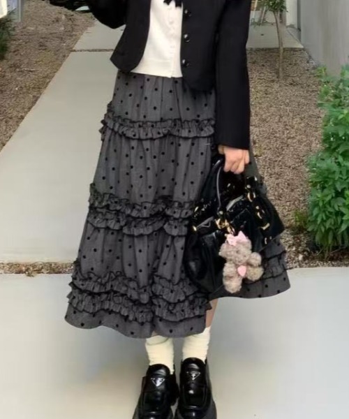 Achic（アシック）の「フリルペチスカート（スカート・レディース・ダークグレー・M）」の10枚目の写真