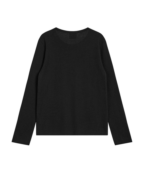 EMIS(イミス)の「HENLEY NECK T-SHIRT(Tシャツ/カットソー・レディース・ブラック/アイボリー・FREE)」の9枚目の写真