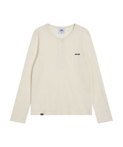 EMIS(イミス)の「HENLEY NECK T-SHIRT(Tシャツ/カットソー・レディース・ブラック/アイボリー・FREE)」の15枚目の写真