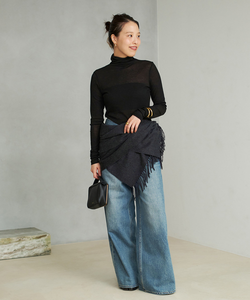 plage(プラージュ)の「MA.AL.BI. / マルビ CASH ストール(ストール/ショール・レディース・ベージュ/ライトグレー/カーキ・FREE)」の4枚目の写真