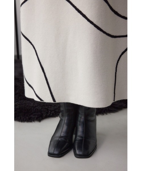 AZUL by moussy（アズールバイマウジー）の「【セットアイテム】ライン柄ニットキャミワンピセット（ワンピース・レディース・チャコールグレー/アイボリー/ブラック・SMALL/MEDIUM）」の10枚目の写真