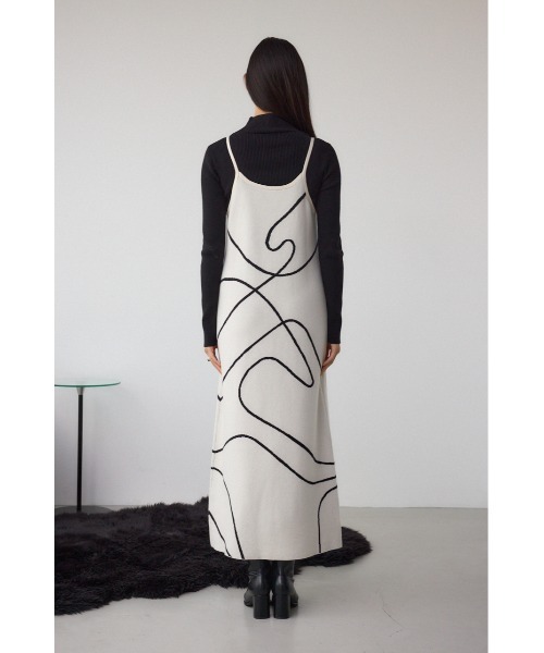 AZUL by moussy（アズールバイマウジー）の「【セットアイテム】ライン柄ニットキャミワンピセット（ワンピース・レディース・チャコールグレー/アイボリー/ブラック・SMALL/MEDIUM）」の12枚目の写真