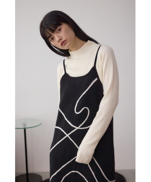 AZUL by moussy（アズールバイマウジー）の「【セットアイテム】ライン柄ニットキャミワンピセット（ワンピース・レディース・チャコールグレー/アイボリー/ブラック・SMALL/MEDIUM）」の15枚目の写真