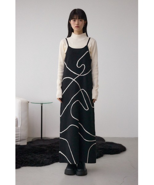 AZUL by moussy（アズールバイマウジー）の「【セットアイテム】ライン柄ニットキャミワンピセット（ワンピース・レディース・チャコールグレー/アイボリー/ブラック・SMALL/MEDIUM）」の18枚目の写真