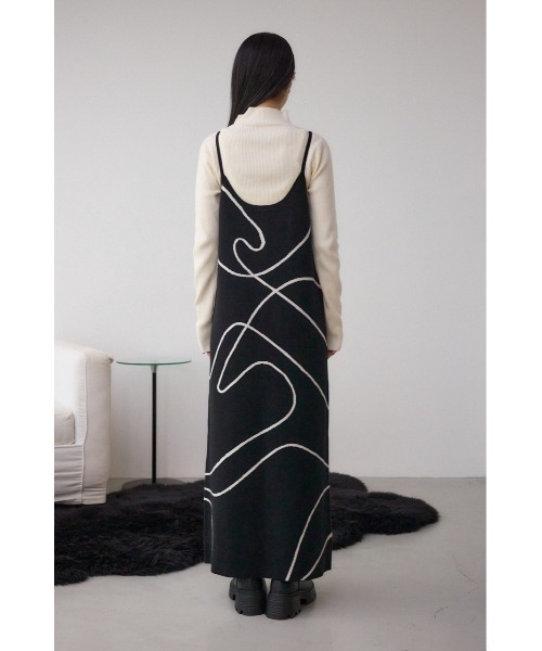 AZUL by moussy（アズールバイマウジー）の「【セットアイテム】ライン柄ニットキャミワンピセット（ワンピース・レディース・チャコールグレー/アイボリー/ブラック・SMALL/MEDIUM）」の20枚目の写真