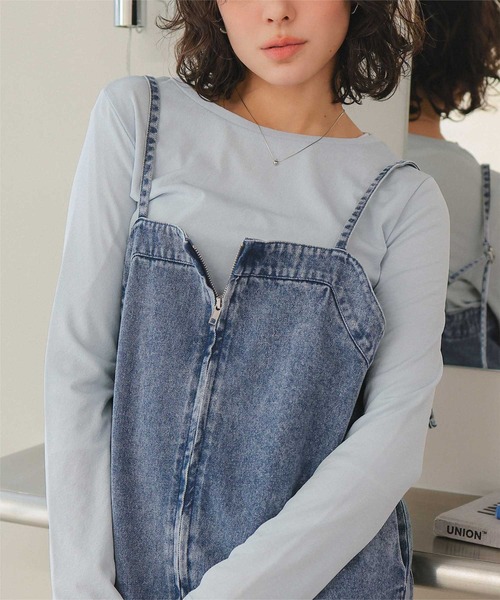 titivate（ティティベイト）の「フロントZIPデザインジャンパースカート（ジャンパースカート・レディース・ベージュ/ブラック/ブルー・S/M/L）」の17枚目の写真