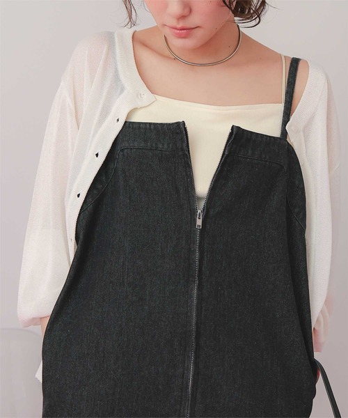 titivate（ティティベイト）の「フロントZIPデザインジャンパースカート（ジャンパースカート・レディース・ベージュ/ブラック/ブルー・S/M/L）」の7枚目の写真