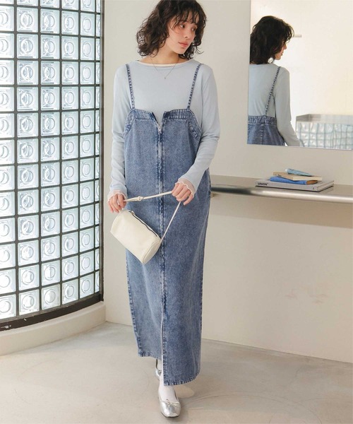 titivate（ティティベイト）の「フロントZIPデザインジャンパースカート（ジャンパースカート・レディース・ベージュ/ブラック/ブルー・S/M/L）」の18枚目の写真