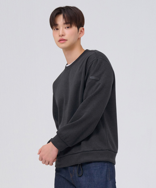 CHASECULT（チェイスカルト）の「男性ニットライク裏起毛スウェットTシャツ-チャコール（スウェット・メンズ・チャコールグレー・100/95/105）」の4枚目の写真