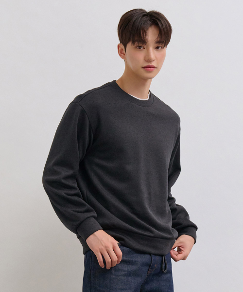 CHASECULT（チェイスカルト）の「男性ニットライク裏起毛スウェットTシャツ-チャコール（スウェット・メンズ・チャコールグレー・100/95/105）」の5枚目の写真