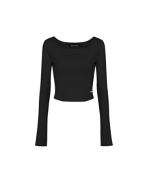 PAIN OR PLEASURE（ペインオアプレジャー）の「LOWER SQUARE TOP black（Tシャツ/カットソー・レディース）」