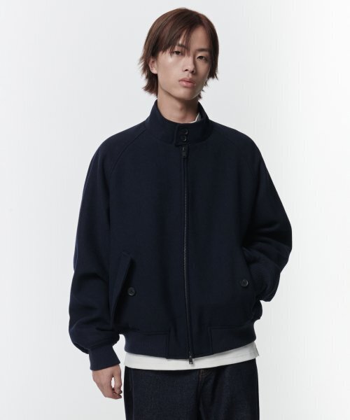 MUSINSA STANDARD（ムシンサスタンダード）の「ウールブレンドヘリンボーンジャケット [ネイビー]（ブルゾン・メンズ・その他・MEDIUM/LARGE/X-LARGE/XX-LARGE）」の2枚目の写真
