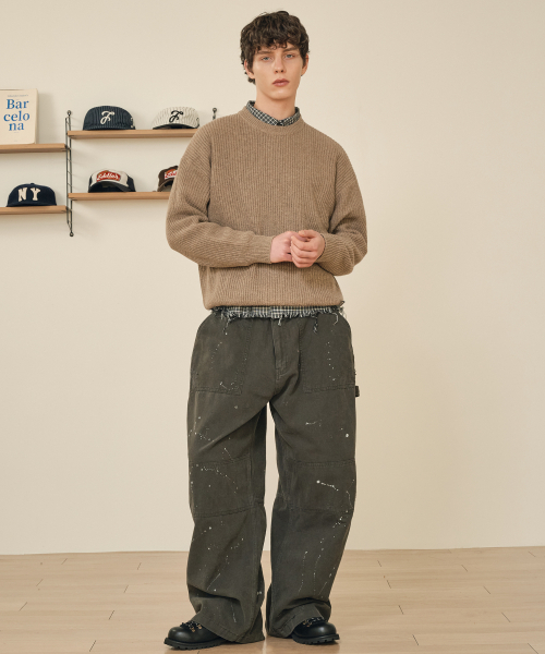 TAKEASY(テイクイージー)の「ラムスウールクルーネックオーバーニット(ブラウン)(ニット/セーター・メンズ・その他・LARGE/SMALL/MEDIUM)」の4枚目の写真