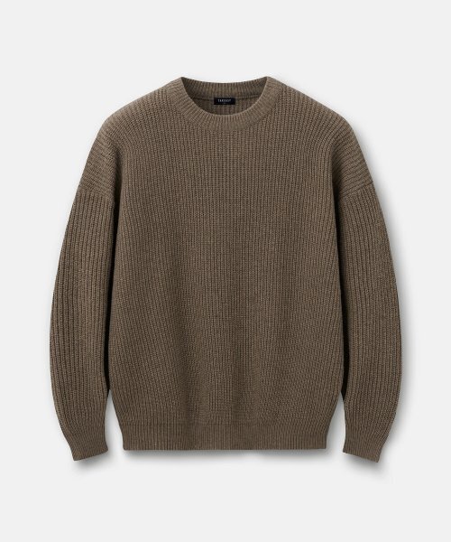 TAKEASY(テイクイージー)の「ラムスウールクルーネックオーバーニット(ブラウン)(ニット/セーター・メンズ・その他・LARGE/SMALL/MEDIUM)」の7枚目の写真
