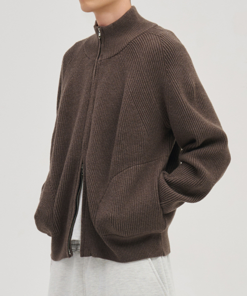 Harfjip cropped cardigan [brown]