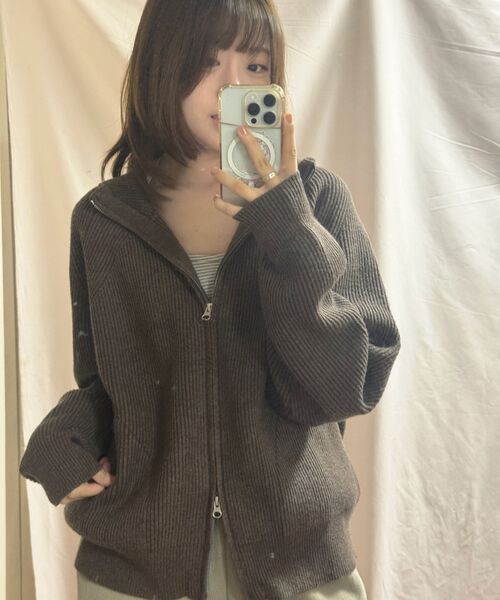XERO（ゼロ）の「ハーフジップクロップカーディガン [ブラウン]（カーディガン/ボレロ・レディース・その他・LARGE/MEDIUM）」の14枚目の写真