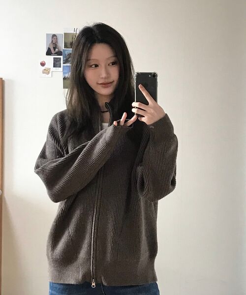XERO（ゼロ）の「ハーフジップクロップカーディガン [ブラウン]（カーディガン/ボレロ・レディース・その他・LARGE/MEDIUM）」の11枚目の写真
