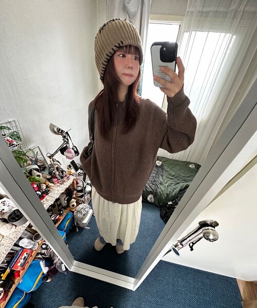 XERO（ゼロ）の「ハーフジップクロップカーディガン [ブラウン]（カーディガン/ボレロ・レディース・その他・LARGE/MEDIUM）」の13枚目の写真