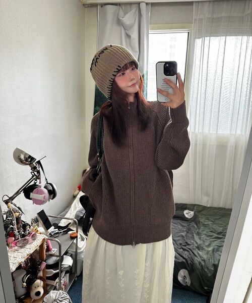 XERO（ゼロ）の「ハーフジップクロップカーディガン [ブラウン]（カーディガン/ボレロ・レディース・その他・LARGE/MEDIUM）」の15枚目の写真