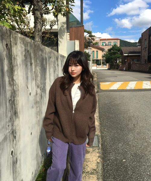 XERO（ゼロ）の「ハーフジップクロップカーディガン [ブラウン]（カーディガン/ボレロ・レディース・その他・LARGE/MEDIUM）」の6枚目の写真