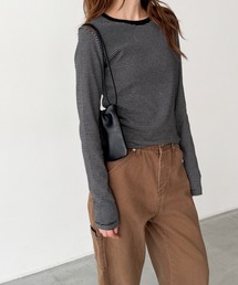 CANAL JEAN | SLEEK　細ボーダーロングTシャツ(Tシャツ/カットソー)