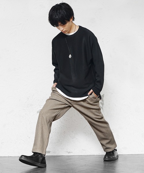 MinoriTY】UVカットストレッチ生地あったかソフトサルエルパンツ 毛玉