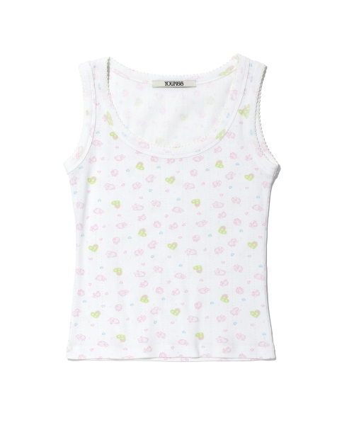 YOUHEE(ユヒ)の「SHEEP PATTERN SLEEVELESS WHITE(Tシャツ/カットソー・レディース・その他・FREE)」の2枚目の写真