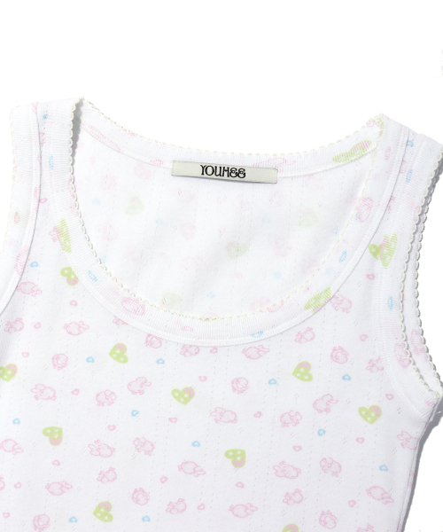 YOUHEE(ユヒ)の「SHEEP PATTERN SLEEVELESS WHITE(Tシャツ/カットソー・レディース・その他・FREE)」の3枚目の写真