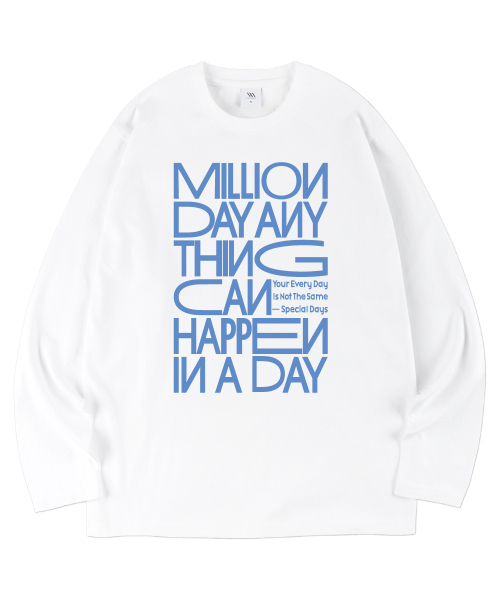 MILLION DAY(ミリオンデイ)の「SPECIAL long sleeve(スウェット・レディース・ブラック/ホワイト・LARGE/MEDIUM/X-LARGE)」の1枚目の写真