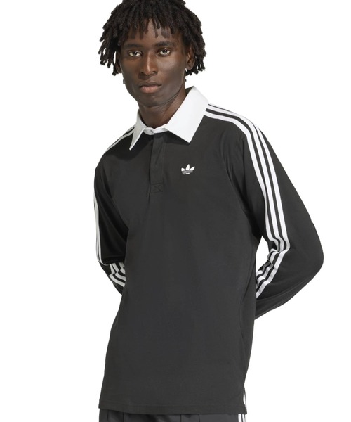 adidas 3-STRIPES RUGBY LONGSLEEVE POLO / アディダス 3 ストライプ