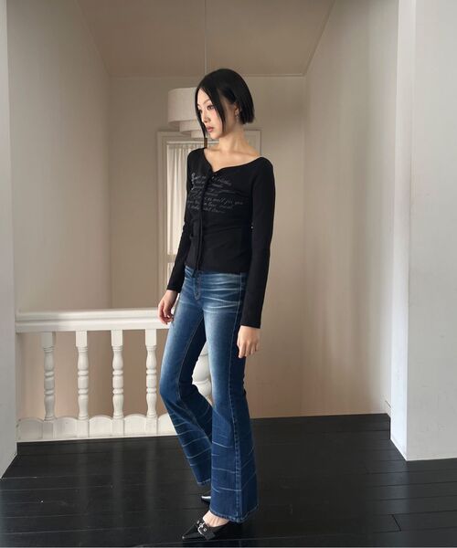 Midnight Move(ミッドナイトムーブ)の「cr starp t (beige)(Tシャツ/カットソー・レディース・その他・FREE)」の9枚目の写真