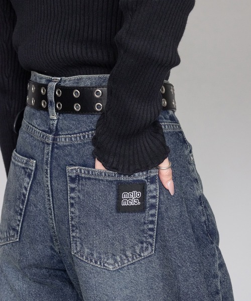 mellomela.(メロメラ)の「バレルレッグデニムパンツ(デニムパンツ・レディース・ブルー/ライトブルー/ブルー系その他3・S/M/L/LL)」の17枚目の写真