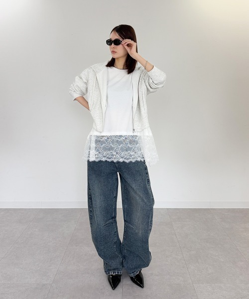 mellomela.(メロメラ)の「バレルレッグデニムパンツ(デニムパンツ・レディース・ブルー/ライトブルー/ブルー系その他3・S/M/L/LL)」の20枚目の写真