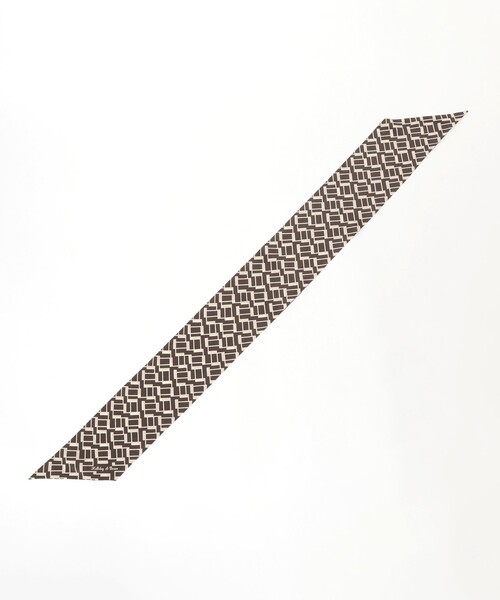 BEAMS F（ビームスエフ）の「Holliday & Brown / シルク ジオメトリック柄 スカーフ（マフラー・メンズ・ブラック/ベージュ・ONE SIZE）」の6枚目の写真