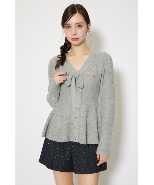 rienda（リエンダ）の「2WAYペプラムニットカーディガントップス 秋服